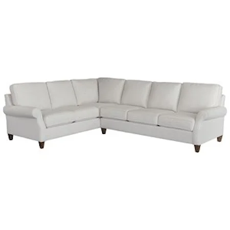 Transitional 2-Piece Sectional with Memory Foam Cushions